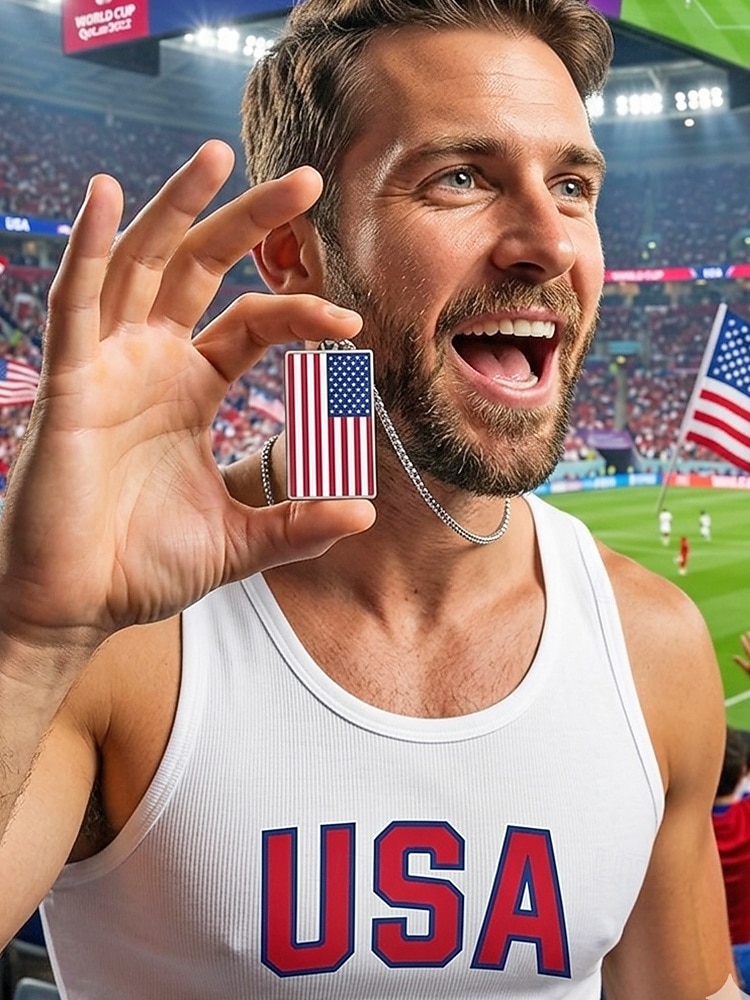 Collana da uomo con ciondolo a forma di bandiera in acciaio inossidabile, collana con catena a bandiera di diversi paesi per le partite di calcio, per sostenere i tifosi, per fare il tifo allo stadio, per l'abbigliamento sportivo casual e per tutti i gior del 2026 a $9.99 –P1