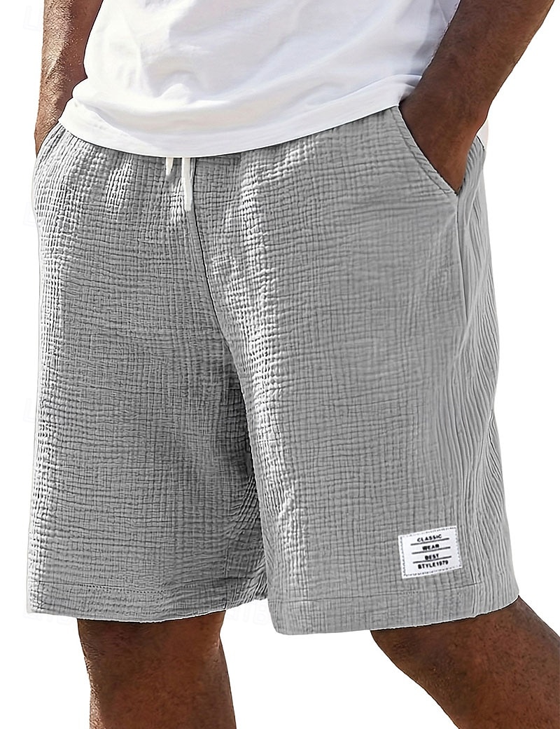 Voor heren Korte broek Linnen korte broek Zomer korte broeken Strandshorts Trekkoord Elastische taille Effen Comfort Ademend Knielengte Dagelijks Buiten Feestdagen Vakantie Modieus blauw Zwart 2026 - $25.99 –P1