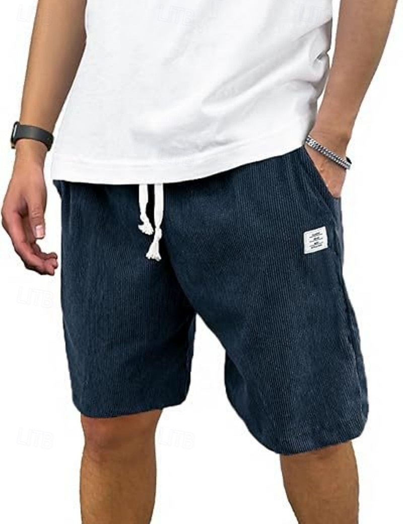 Per uomo Shorts Shorts da Spiaggia Pantaloncini casual Pantaloncini di velluto a coste Tasca Elastico in vita Semplice Comodità Traspirante Lunghezza al ginocchio All'aperto Spiaggia Vacanza Vacanza del 2026 a $21.99 –P19