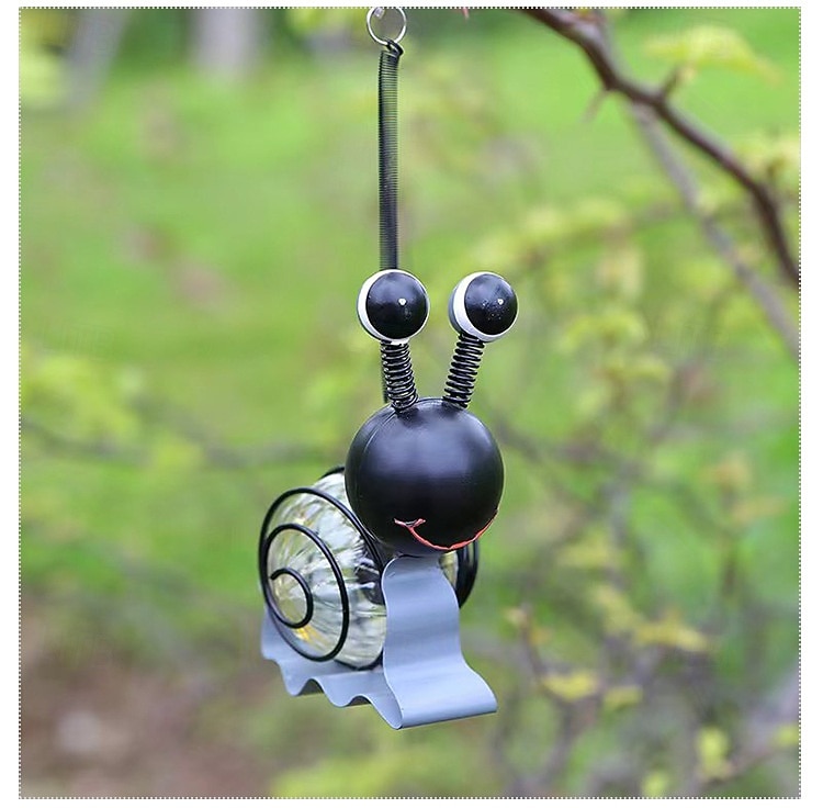 Lanterna suspensa de ferro oca em formato de caracol, à prova d'água e com energia solar, ideal para decoração de jardins, vilas, árvores e pátios, perfeita para criar um ambiente aconchegante no de 2026 por $12.99 –P4