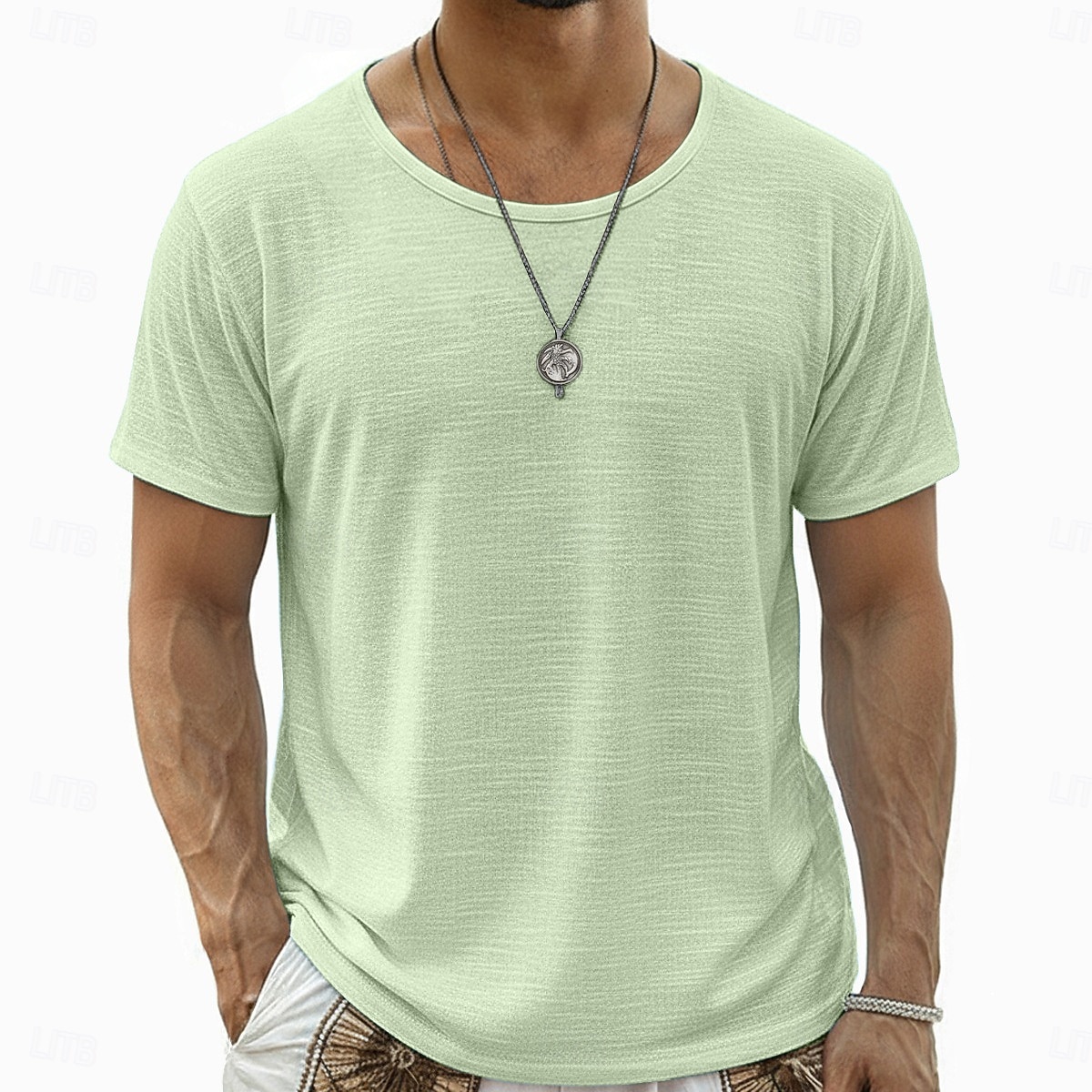 Bărbați Tee Top Tricou din in Manșon scurt În V Vară Culoare solidă Simplu Modă Designer De Bază De Bază Moale Casual Vacanță Stradă Albastru Deschis Alb Negru Top tricou pentru bărbați 2026 - $20.99 –P13