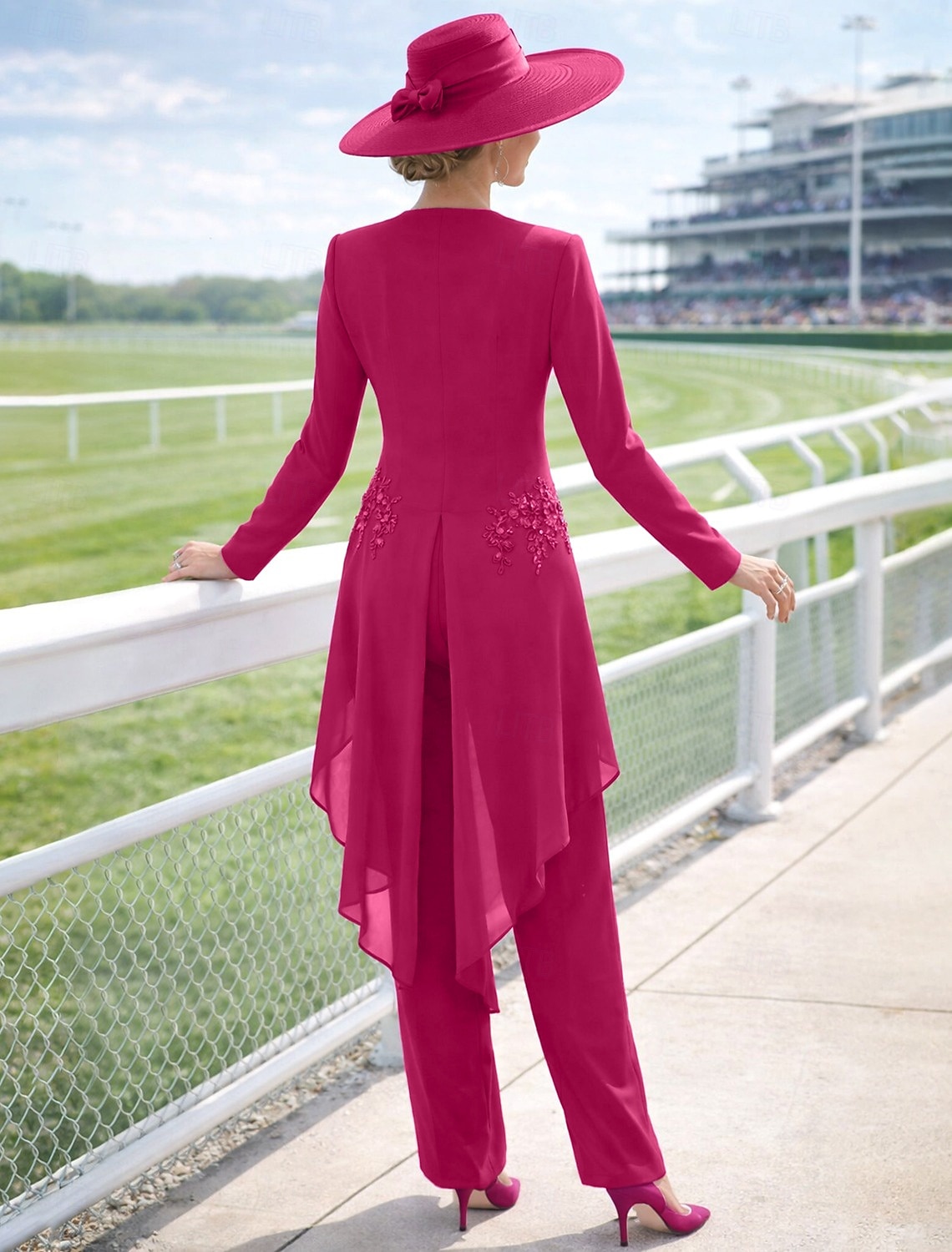 3 Piece Ankle Length Mother of the Bride Dress Long Sleeve Scoop Neck Elegant Vintage Wedding Guest Semi Formal Chiffon Lace with Appliques 2026 - $206.99 –P3