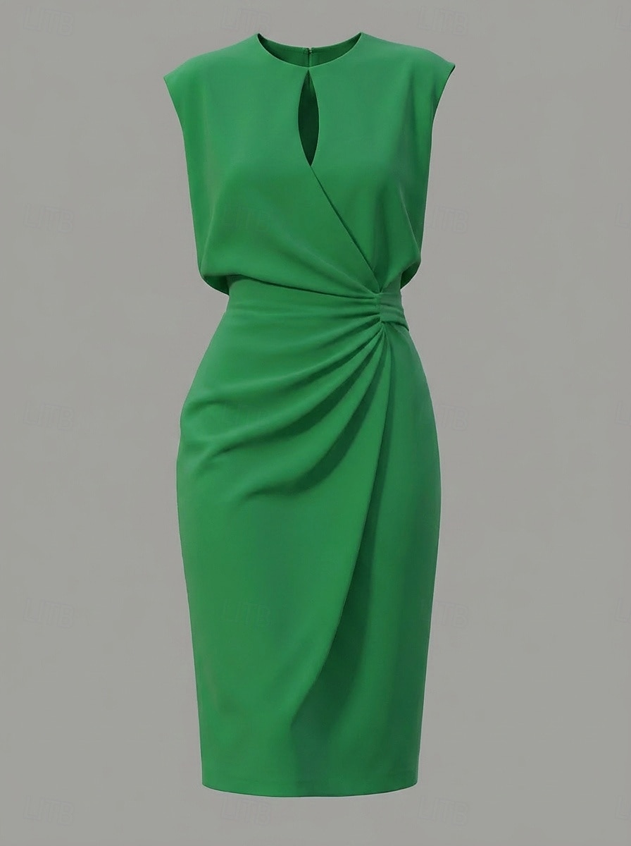 Damen Minikleid Etui-Kleid Modern Outdoor Ausgehen Wochenende Normale Passform Einfach Ärmellos Rundhalsausschnitt Schwarz Weiß Rote Grün Sommer 2026 - $27.99 –P4