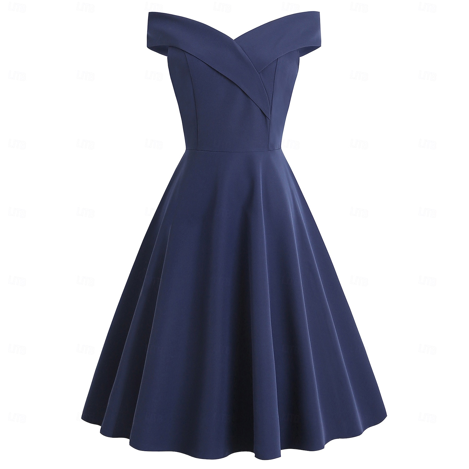 1950 Retro / vintage Miezul zilei Rochii Rochie leagăn Rochie Flare Fără mâneci De pe umăr Culoare solidă Mulată Costume de fancy Pentru femei Mascaradă Petrecere cu cocktail Petrecere ceai Adulți 2026 - $42.99 –P1