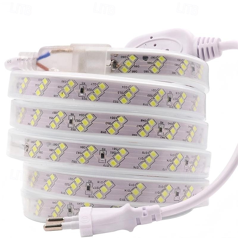 Hochleistungsfähige, wasserdichte LED-Streifen, 180 LEDs pro Meter, 220-V-EU-Stecker, warmweiß, weiß und neutralweiß, für Garten, Hochzeit, Urlaub, Pool, Party und als stimmungsvolle Dekorationsbeleuchtung. 2026 - $8.99 –P6