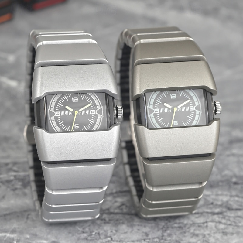 Men's Futuristic Sports Watch with Luminous Glow in the Dark Dial, Tactical Rectangular Quartz Wrist Watch with Integrated Silicone Strap, Night Light Function, Cool Fashion Gift for Men Boys 2026 - $24.99 –P10