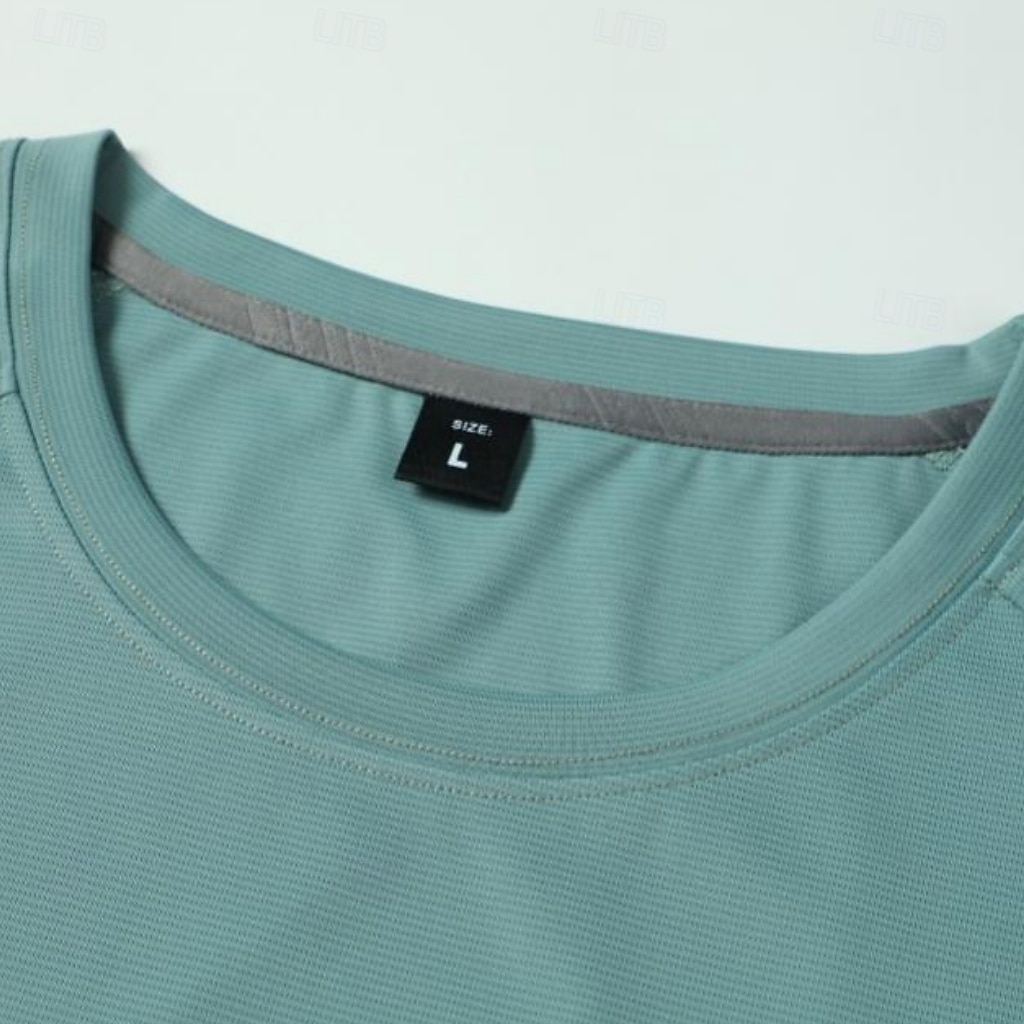 Hombre Camiseta Camisa manga corta Camiseta superior Manga Corta Cuello Barco Verano Primavera Color sólido Ropa de calle Elegante Básico Secado rápido Delgado Diario Exterior Vacaciones Café 2026 - $21.99 –P17