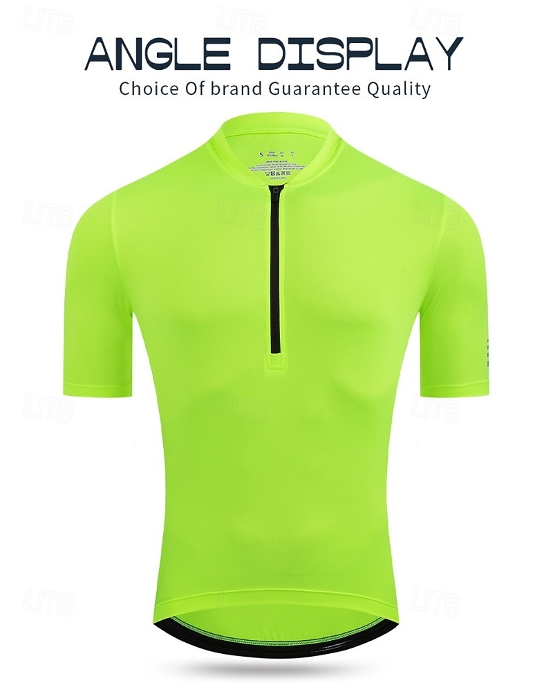 Męskie Koszulka rowerowa Jeden kolor Krótki rękaw Rower Dżersej Top z 3 tylnymi kieszeniami Odporny na UV Szybkie wysychanie Kieszeń na plecach Odvádí pot Sport Czarny Biały Czerwony Odzież 2026 - $26.99 –P13