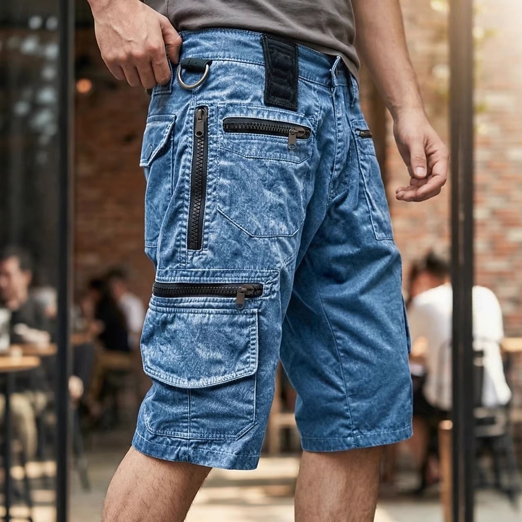 Hombre Pantalones tipo cargo Pantalón Corto Cargo Pantalón corto Pantalones cortos casuales Multi bolsillo Bolsillo con solapa Plano Comodidad Transpirable Medio corto Casual Exterior Vacaciones 2026 - $53.99 –P6