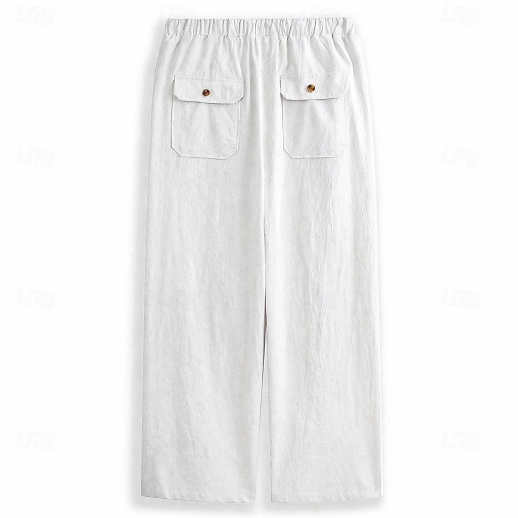 Homme Pantalons en Lin Pantalons Pantalon d'été Pantalons de Plage Cordon de serrage Avec Poches Jambe Droite Uni Confort Respirant Longueur complète Quotidien Extérieur Vêtements de rue Vacances Mode de 2026 ? $25.99 –P3