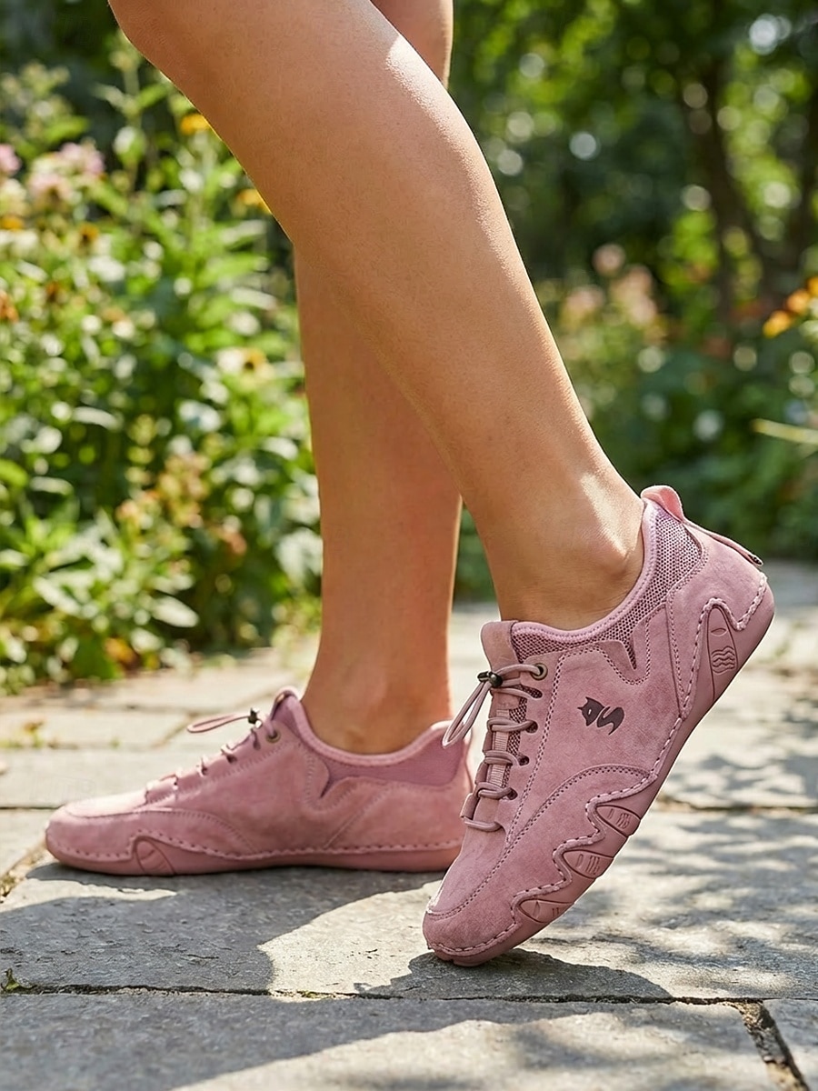 Rosa promenadskor för kvinnor – flexibla och bekväma sneakers med noll dropp för resor, promenader utomhus, trädgårdsarbete &dagligt vardagskläder 2026 - $54.99 –P1