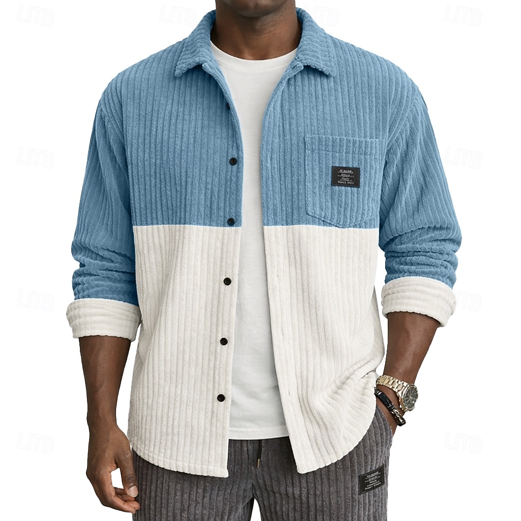 Homens Camisa Social Camisa casual Camiseta de Veludo camisa de botão Preto Vinho Azul Marinha Caqui Cinzento Manga Longa Tecido Colarinho de Camisa Casual Diário Bolso frontal Roupa Elegante Moda de 2026 por $29.99 –P2