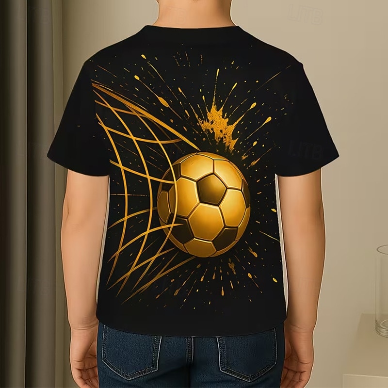 Chico 3D Graphic Fútbol Americano Camisetas de fútbol Camiseta Manga Corta Impresión 3D Verano Primavera Deportes Moda Ropa de calle Niños 5-12 años Cuello Barco Casual Diario Exterior Ajuste regular 2026 - $13.49 –P2