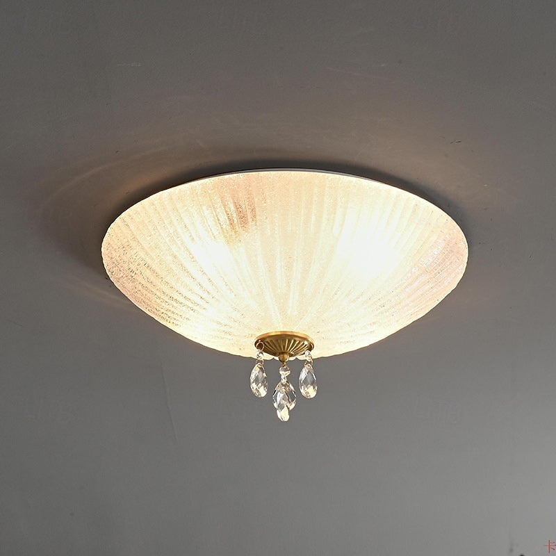 Modern Minimalist Round Dome Glass Crystal Full Copper Chandeliers 2/3/4 Light E14 Flush Mount Ceiling Light For Bedroom 110-240V 2026 - $208.59 –P11