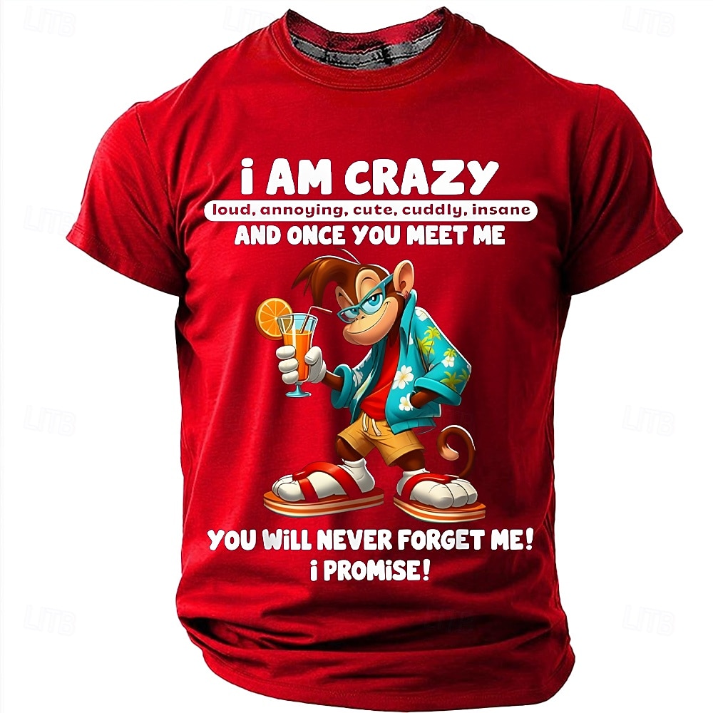 Męskie Śmieszne Podkoszulek Krótki rękaw Podkoszulek Druk 3D Półgolf Koszula Moda Designerskie Prosty Codzienny Impreza Ulica Czerwony Lato Wiosna Odzież S M L XL XXL XXXL 2026 - $18.99 –P19