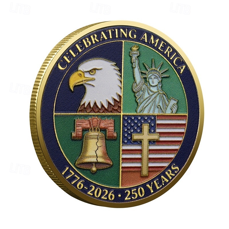 Moneda conmemorativa del 250 aniversario de EE. UU., moneda coleccionable patriótica, águila &libertad &Diseño de bandera, moneda conmemorativa, metal duradero, recuerdo histórico para exhibición 2026 - $19.99 –P3
