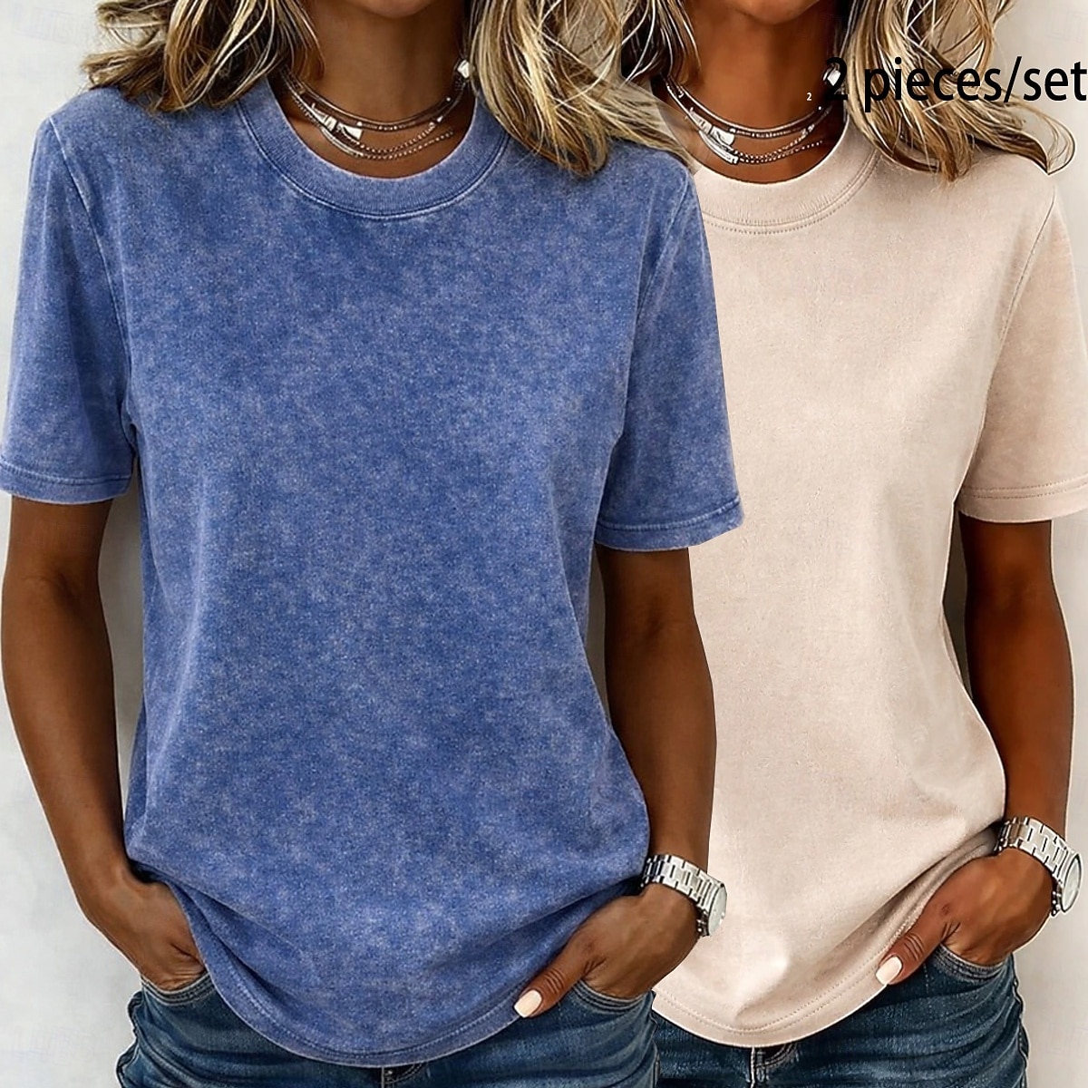 Γυναικείο T-shirt softfade™ από 100% βαμβάκι, βαμβακερό πουκάμισο, vintage πλυμένα τοπ, με οξύ, vintage πλυμένα, απλό, vintage μόδα, κομψό, κοντομάνικο, μακρύ μπλουζάκι με στρογγυλή λαιμόκοψη, casual, καθημερινό, έξοδο, ροζ+πορτοκαλί 2026 - $37.99 –P14