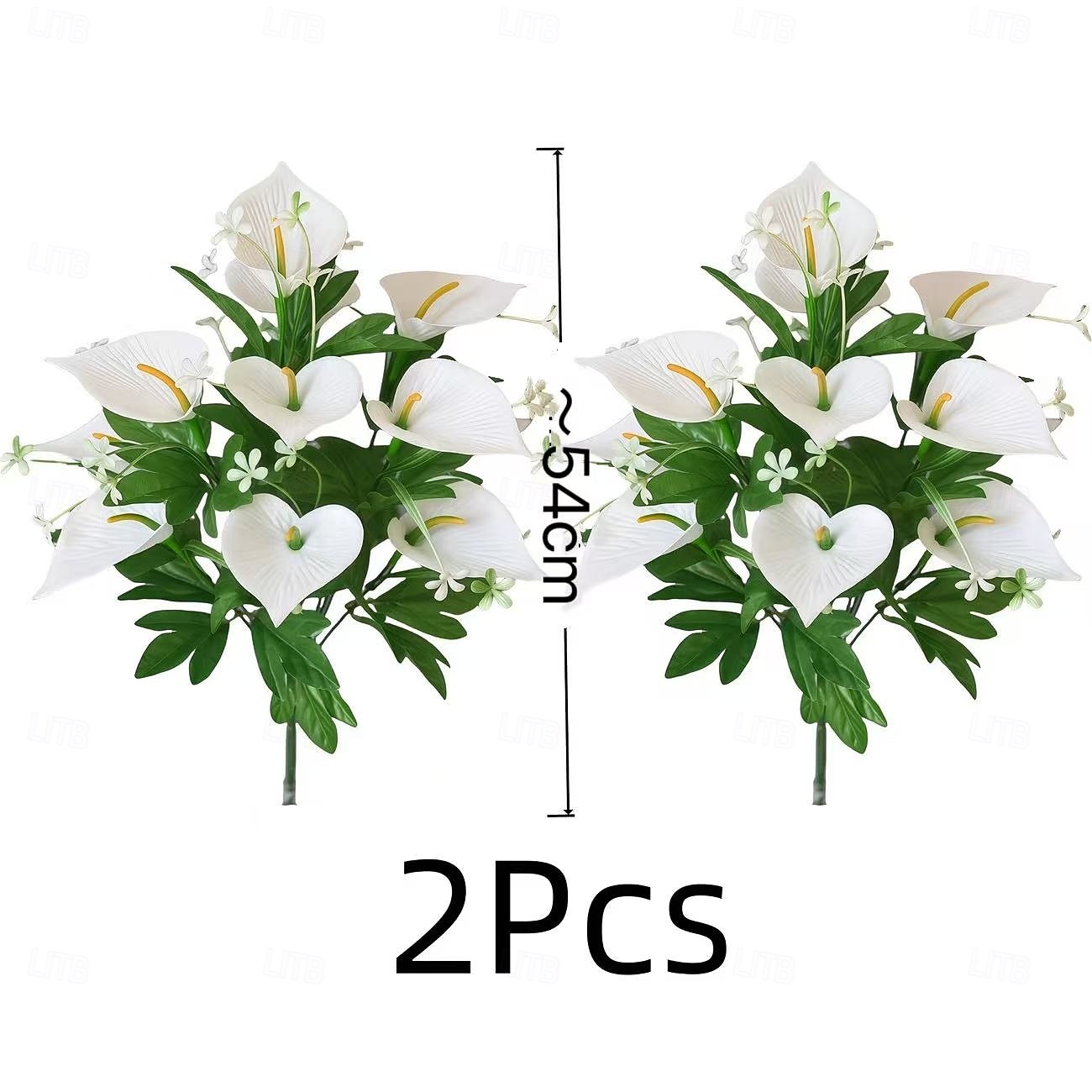 2 stk. kunstige blomster til kirkegården til minnedagen, store, vedlikeholdsfrie gravsteinsdekorasjoner, egnet for alle årstider, ideelle for utendørs kirkegårder, minnehaller hjemme, gravsteder 2026 - $19.99 –P2