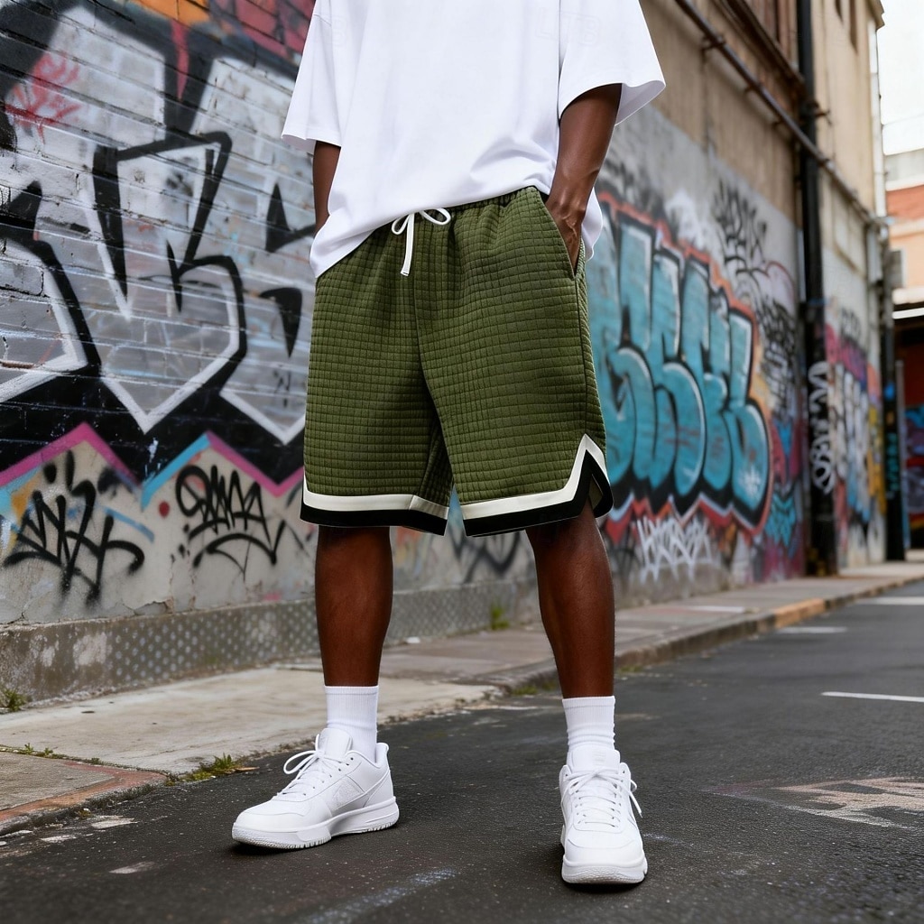 Per uomo Pantaloncini Waffle Shorts Pantaloncini Estivi Shorts da Spiaggia Pantaloncini casual Tasca Elastico in vita Blocco di colori Comodità Traspirante Lunghezza al ginocchio Casuale All'aperto del 2026 a $26.99 –P13
