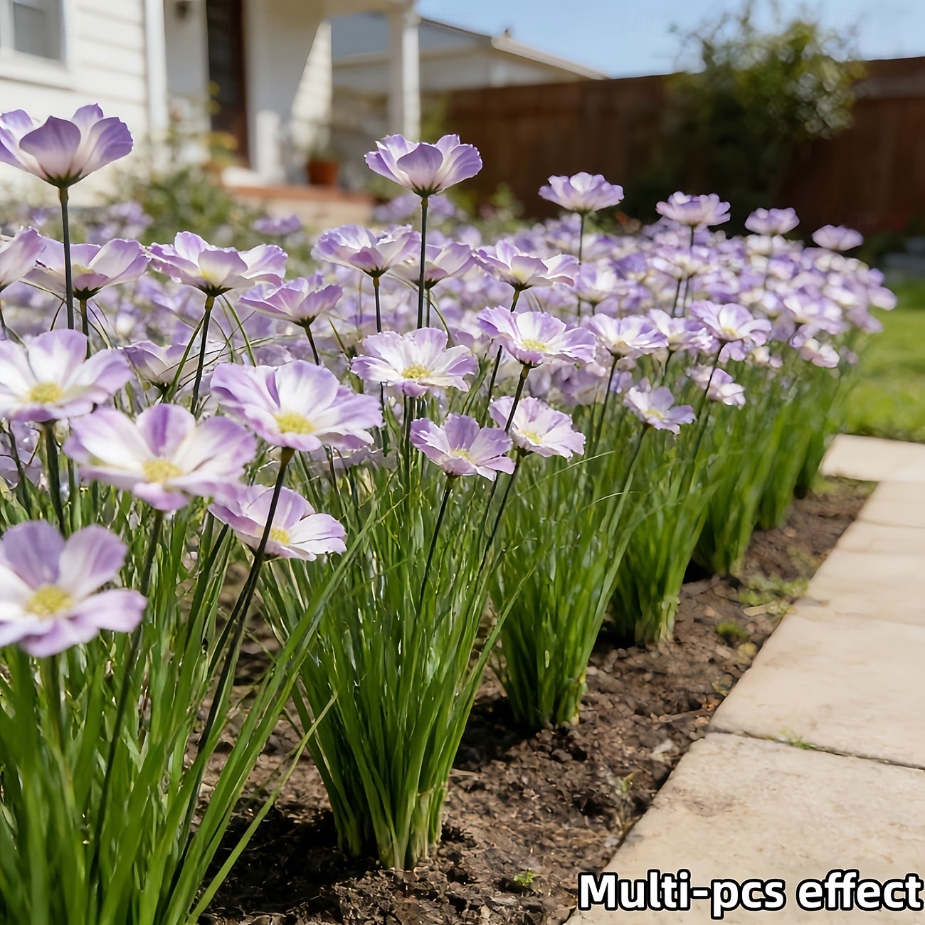 Conjunto de 7 flores artificiais para exterior e plantas bulbosas, réplicas em plástico de margaridas africanas e plantas rasteiras bulbosas, flores artificiais realistas de grama-cebola, adequadas de 2026 por $16.99 –P8