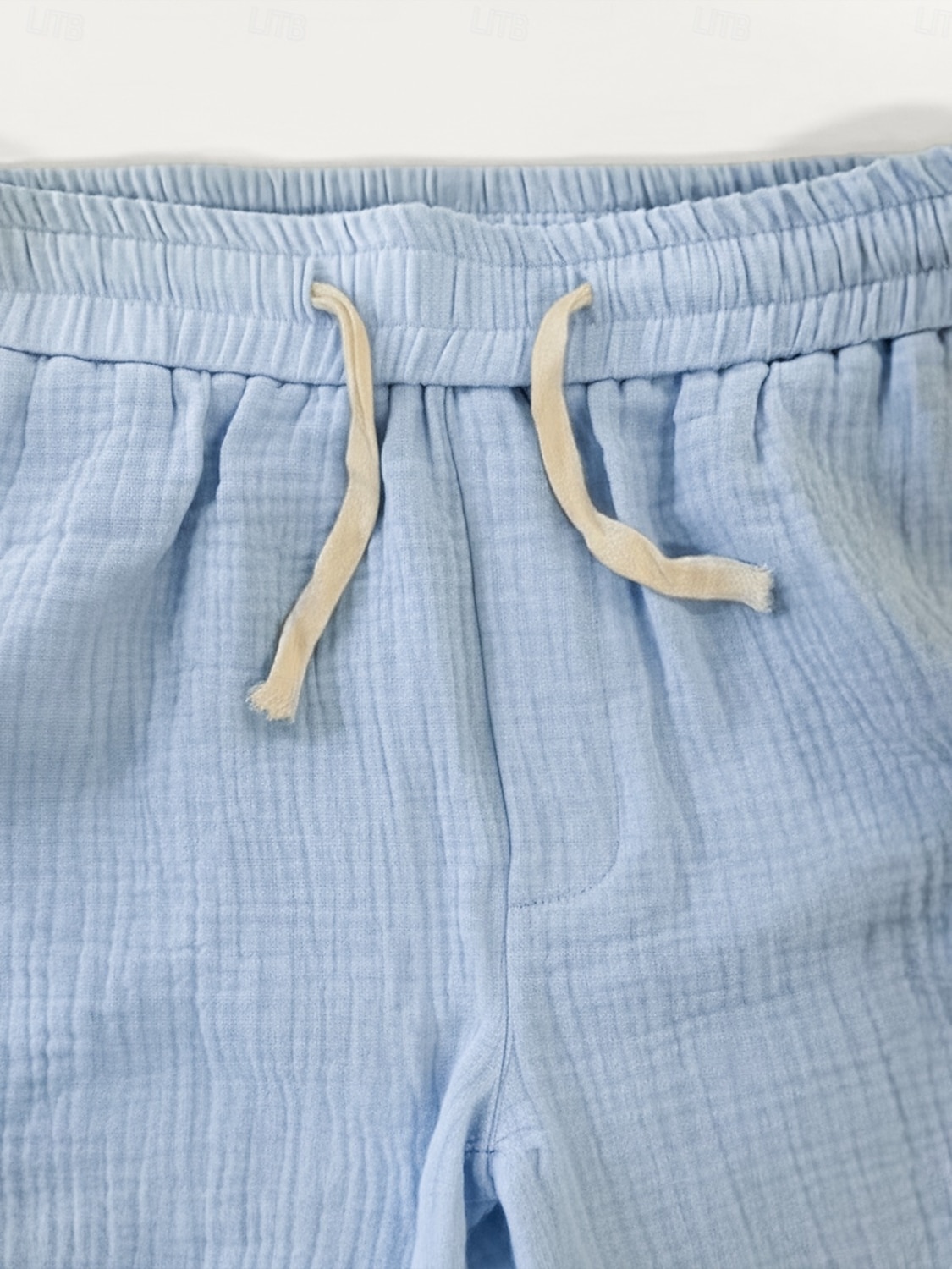 Men's Summer Shorts Beach Shorts Casual Shorts Drawstring Elastic Waist Solid Color Textured Comfort Breathable Above Knee Casual Daily Outdoor Fashion Retro Vintage Blue Khaki Inelastic 2026 - $25.99 –P8