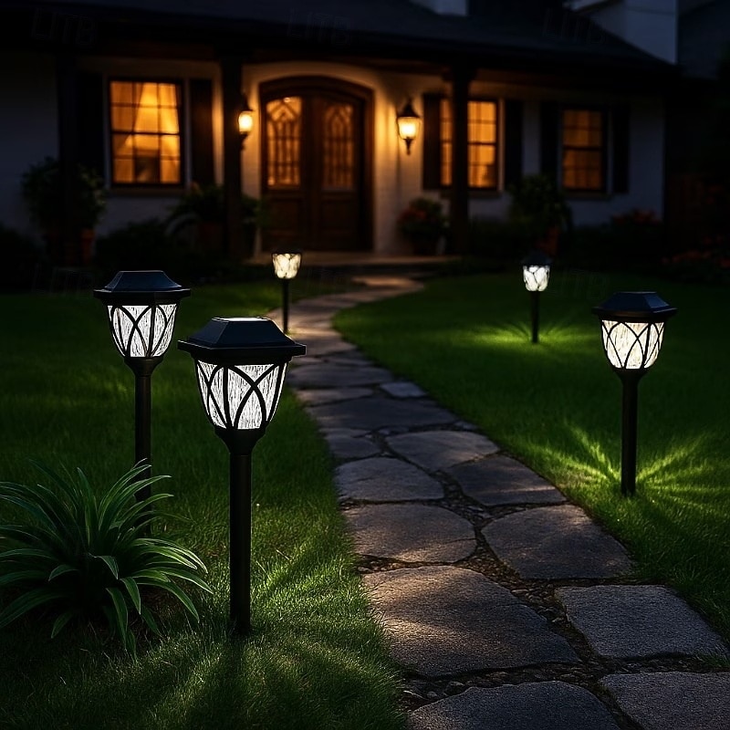 Confezione da 6 luci solari impermeabili da esterno con paletto, illuminazione decorativa a LED per giardino, cortile, prato, vialetto e aiuole: perfette per matrimoni, festività, feste, eventi del 2026 a $23.99 –P6