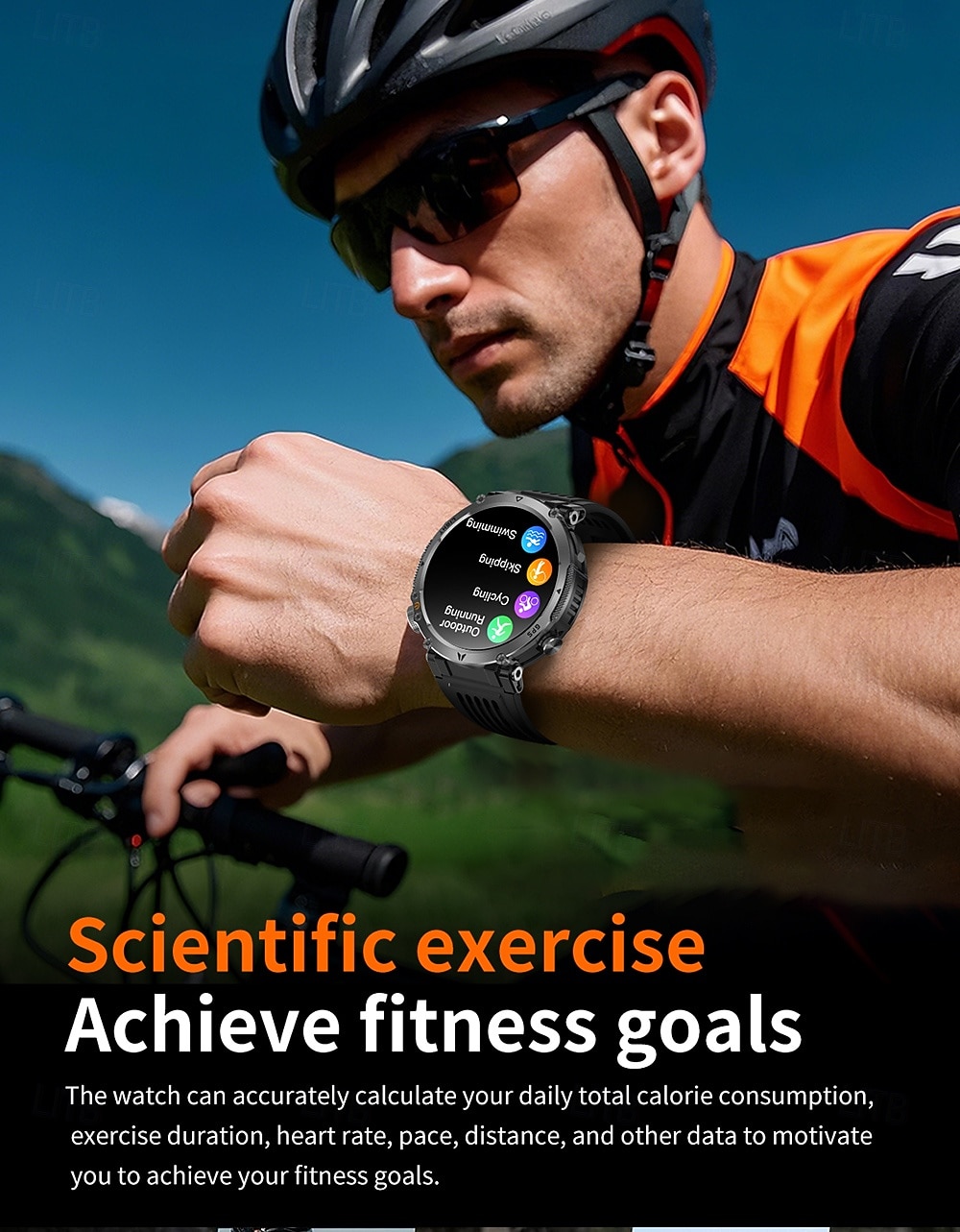 Rugged GPS Smart Watch for Men, Outdoor Sports Watch with 6 Satellite Positioning Systems, Trajectory Return Tracking for Mountaineering Hiking, Heart Rate SpO2 Monitor, Waterproof Metal Band Watch 2026 - $57.99 –P10