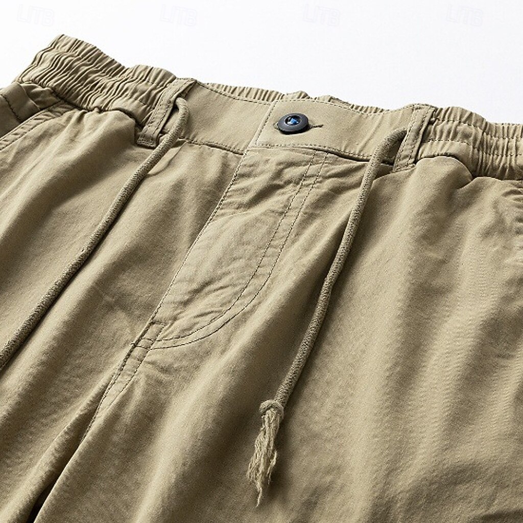 Bărbați Pantaloni cargo Pantaloni casual Παντελόνι πεζοπορίας Cordon Buzunar Simplu Confort Comfortabil Lungime totală Zilnic Casă În aer liber Vacanță Simplu Verde Militar Negru Micro-elastic 2026 - $47.99 –P2