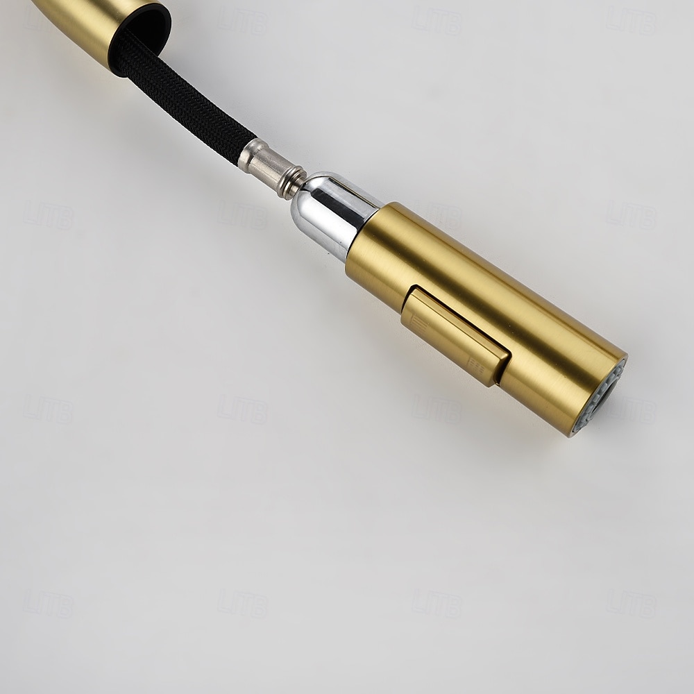 Кухонный смеситель с выдвижным распылителем, однорычажный смеситель с высоким изливом для мойки, прочная латунная конструкция, двухфункциональная распылительная головка, простая установка. 2026 - $216.99 –P26