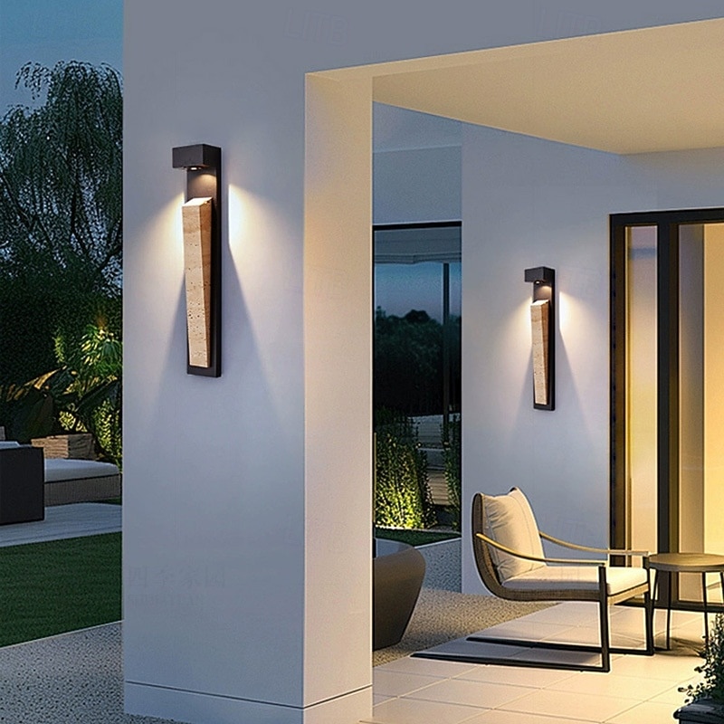 Intérieur LED Appliques Murales Extérieures Appliques Murales Intérieures Extérieur Métal Pierre Applique murale IP44 110-120V 220-240V de 2026 ? $250.29 –P8