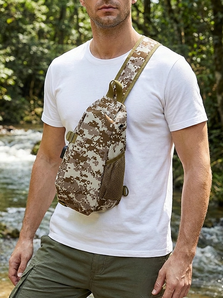 Men's Polyester Sling Bag Chest Pack, Multi-Color Crossbody Bag with Adjustable Shoulder Strap, Ideal for Casual Daily Use, Outdoor Sports, Hiking, Fishing and Travel 2026 - $24.99 –P1