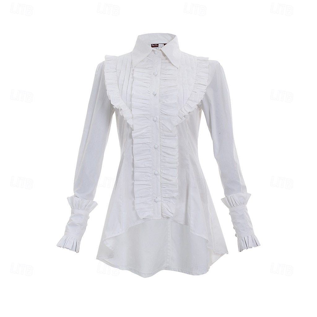 Gotico Vittoriano Medievale Blusa / Camicia Lunghe Principessa Gentildonna Nobildonna Costume Per donna Feste Fiera Rinascimentale LARP Adulti Blusa Primavera del 2026 a $69.99 –P2