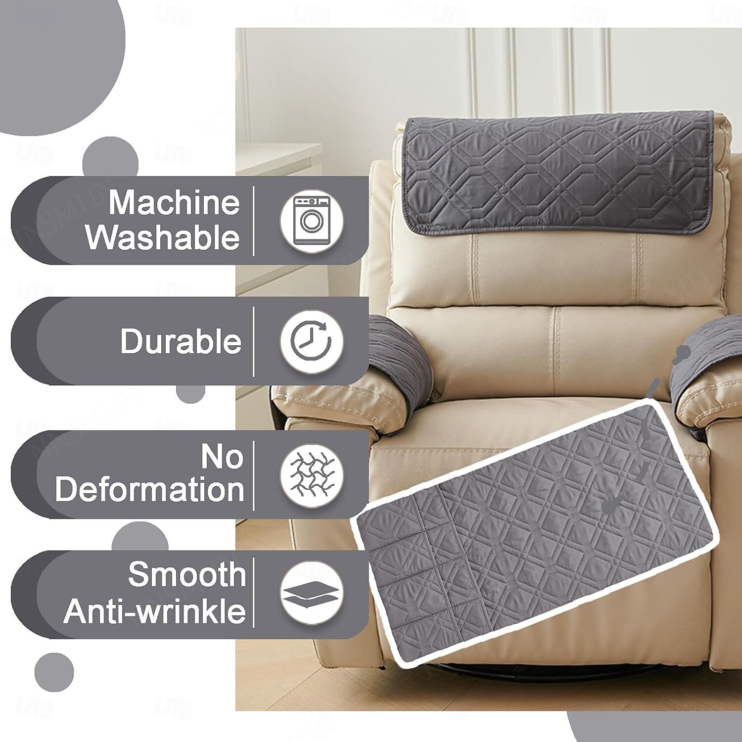 Voděodolný organizér na loketní opěrku pohovky s úložnými kapsami multifunkční potah na loketní opěrku pohovky proti poškrábání ochrana pro domácí mazlíčky protiskluzová podložka na loketní opěrku, 2026 - $53.99 –P5