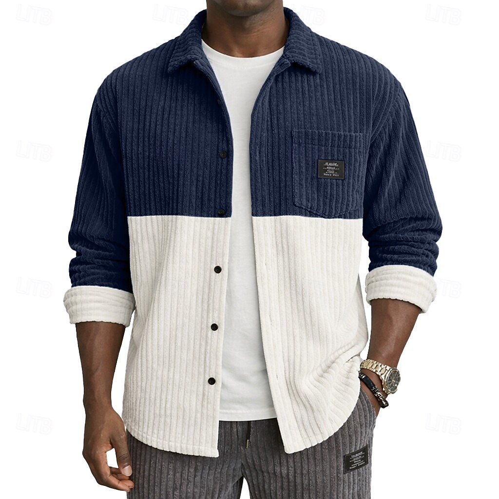 Homens Camisa Social Camisa casual Camiseta de Veludo camisa de botão Preto Vinho Azul Marinha Caqui Cinzento Manga Longa Tecido Colarinho de Camisa Casual Diário Bolso frontal Roupa Elegante Moda de 2026 por $29.99 –P3