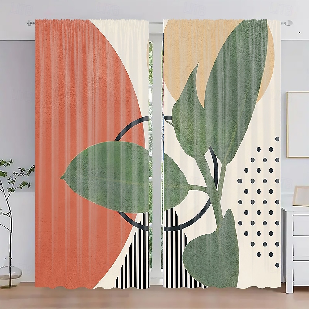 2 kpl kasvi- ja kukkataideverhoja, polyesteri-ikkunaverhot tankotaskulla, vihreät kasvitieteelliset kuvioverhot olohuoneeseen, makuuhuoneeseen, keittiöön, asuntolan sisustukseen, kodin sisustukseen 2026 - €27.99 –P9