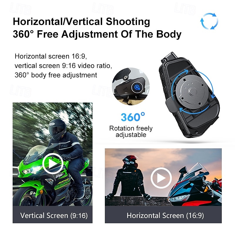 Q28 Motorcycle Helmet Camera, 1080P HD Wireless Action Cam with 50H Battery Life, 120° Wide Angle, 360° Rotatable, IP66 Waterproof Helmet Camcorder for Riding Dash Cam & Sports 2026 - $95.99 –P8