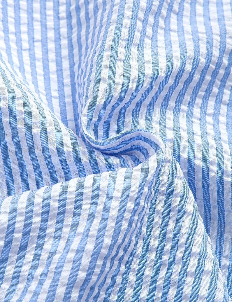 Men's Shirt Casual Shirt Seersucker Shirt Button Up Shirt Blue Black Red Green Short Sleeve Vertical Stripes Shirt Collar Casual Daily Buttons Clothing Apparel Elegant Fashion Casual 2026 - $24.99 –P3