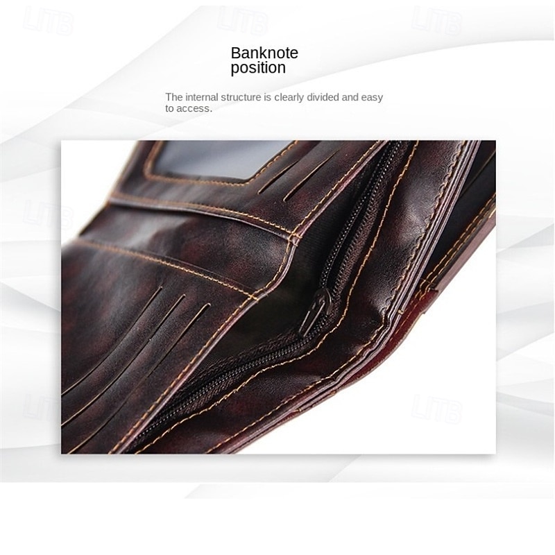 2 Pack Men's Wallet Vintage Retro Bifold PU Leather Purse, Distressed Riveted Short Wallet with Snap Button Closure, Card Holder for Men Boyfriend Father Gift, Brown/Charcoal 2026 - $17.99 –P7