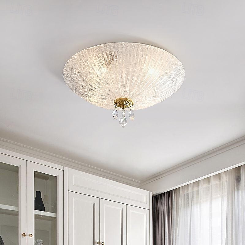 Modern Minimalist Round Dome Glass Crystal Full Copper Chandeliers 2/3/4 Light E14 Flush Mount Ceiling Light For Bedroom 110-240V 2026 - $208.59 –P3