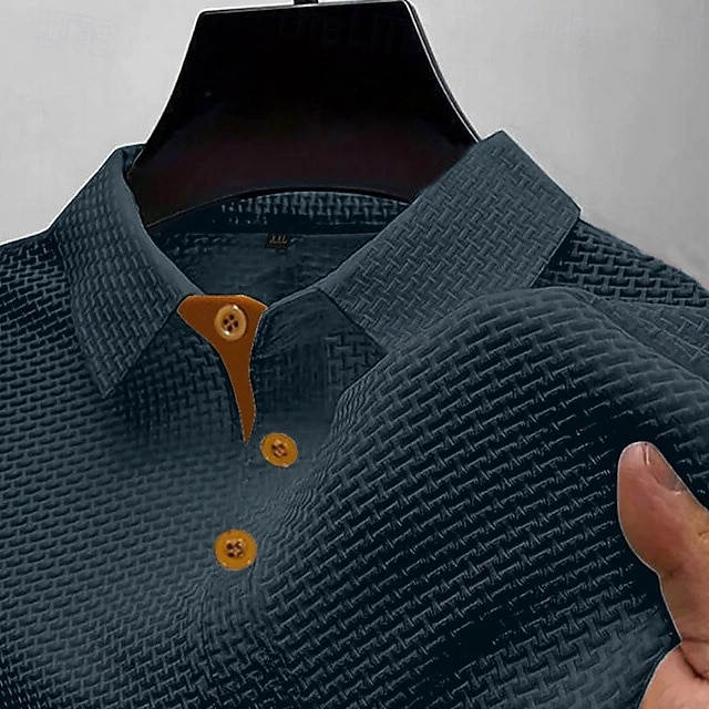 Homme Polo en seersucker Ice Silk Texturé Occasionnel Fête Classique Manche Courte Mode Basique Uni Boutons Refroidissement Été Printemps Bleu Noir Blanche bleu marine Gris Polo en seersucker Ice Silk de 2026 ? $24.99 –P6