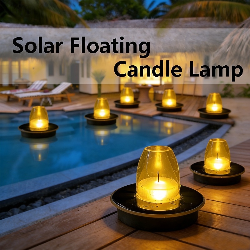 1/2 Pc Outdoor Solar Waterproof Floating Candle Light, Decorative LED Lamp for Pond, Pool, Aquarium, Fountain, Lawn, Pathway – Ambient Landscape Lighting 2026 - $19.99 –P6