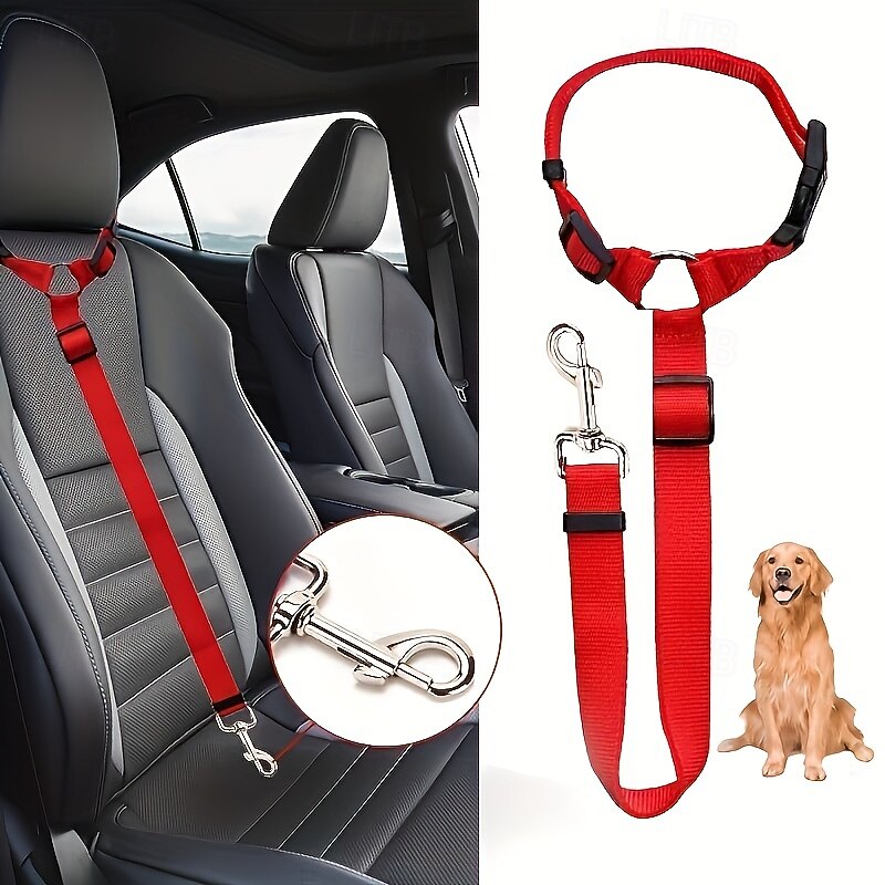 Adjustable 2-in-1 Dog Car Safety Belt Use this rear seat harness and ring to ensure your pet's safety on the road 2026 - $22.99 –P2