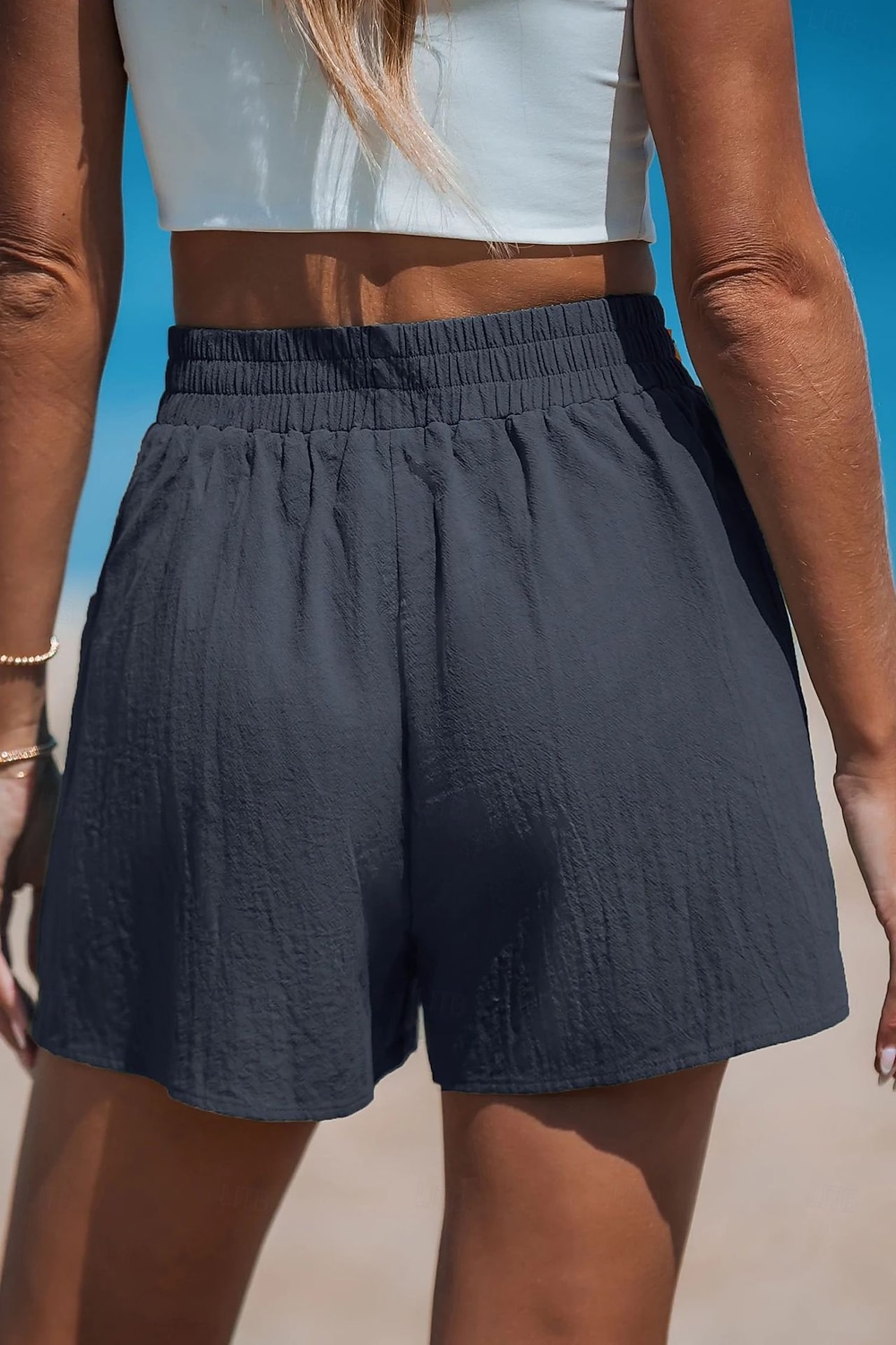 Damskie Sztuczna bawełna len Typu Chino Szorty Letnie szorty Urlop Moda Moda miejska Krótki Wysoka talia Równina Kieszeń Elastyczny pas Wygodne Komfort Miękka Elastyczny Na zewnątrz Urlop Ulica 2026 - $18.49 –P2