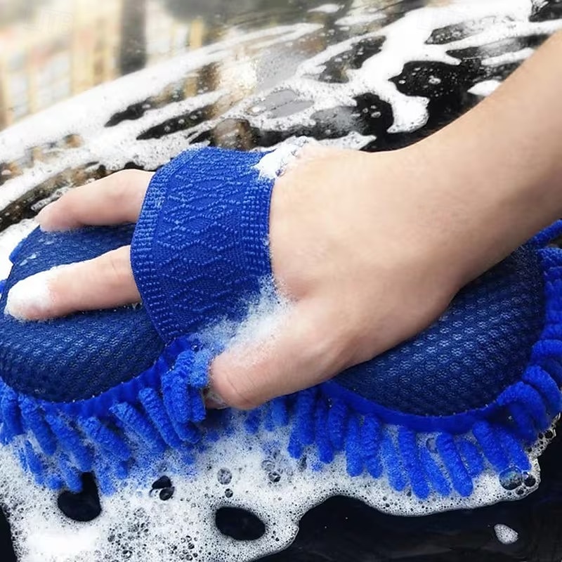Confezione da 8 guanti in microfibra per autolavaggio - spugna in ciniglia a doppia faccia 2 in 1 con cinturino da polso, tampone assorbente antigraffio per auto, camion e camper, strumento del 2026 a $35.99 –P4
