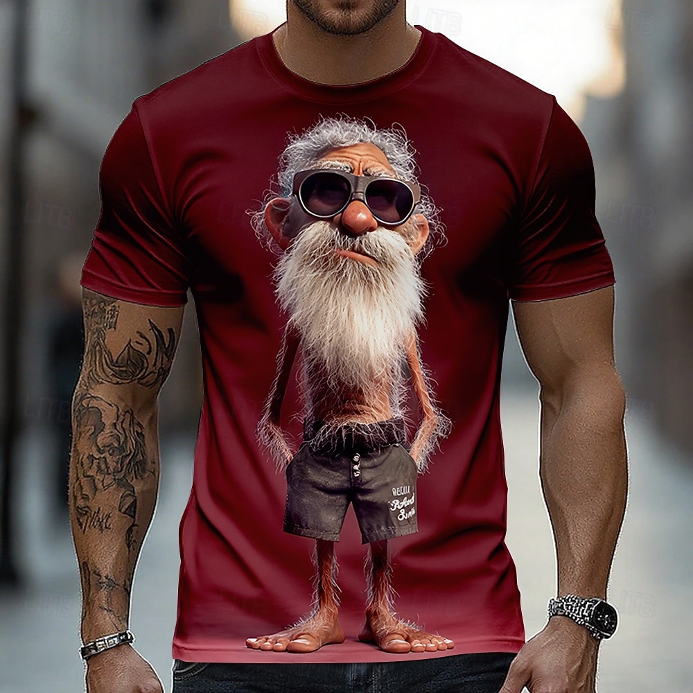 Homme Illusion d'optique 3D T-shirt Manche Courte T-shirt Impression 3D Col ras du cou Chemise Exagéré Designer Quotidien Club Soirée Bleu Bleu 2# Rouge Été Printemps Toutes saisons Vêtement Tenue S de 2026 ? $18.99 –P2