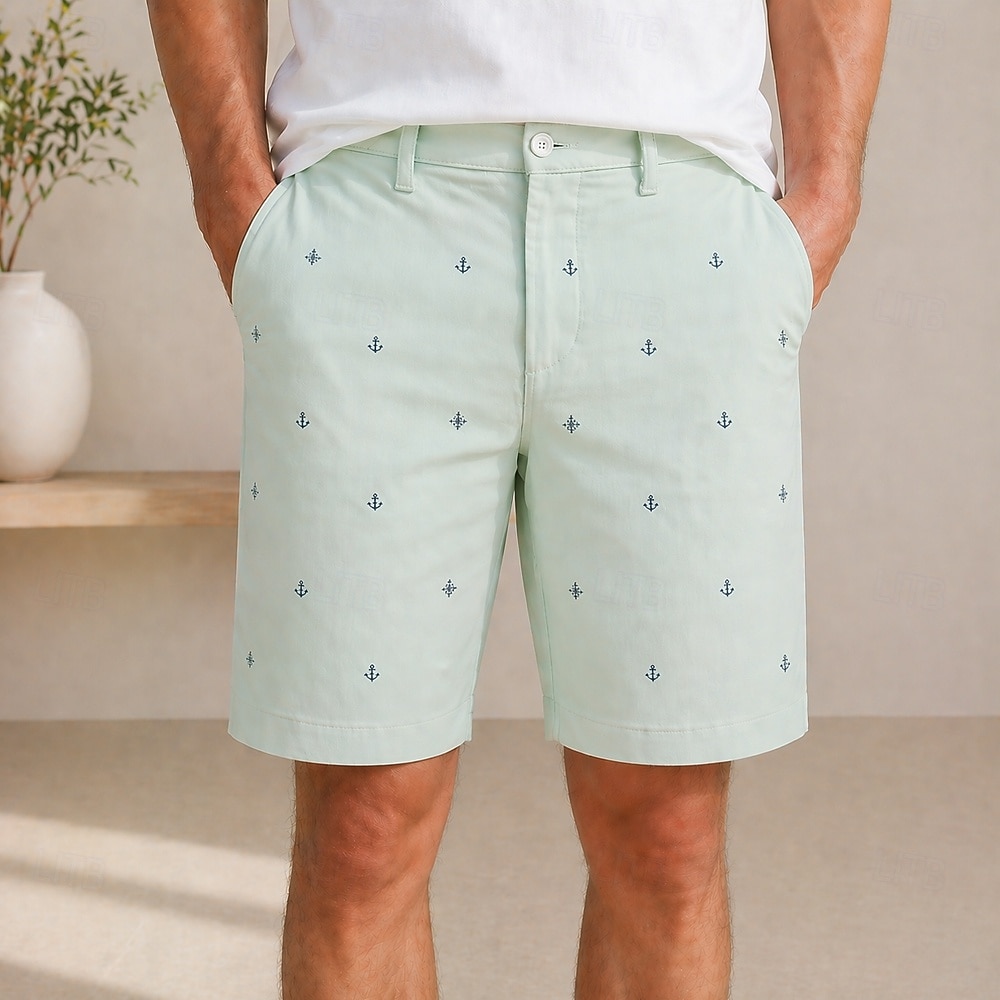 Men's Nautical Anchor Compass Bermuda shorts Casual Shorts Golf Shorts Mid Waist Business Casual Work Beach Sports Outdoor Flat Front Shorts with 4 Pockets Designer Clothing Apparel 2026 - $25.99 –P3