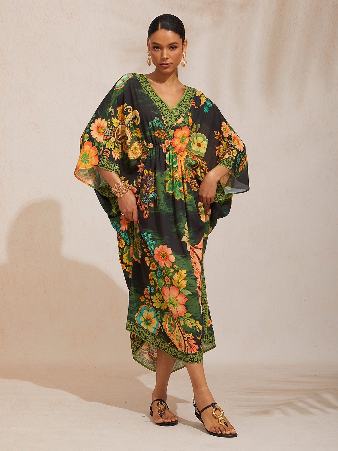 paisley mintás, lenge sifon kaftán 2026 - $79.99 –P1