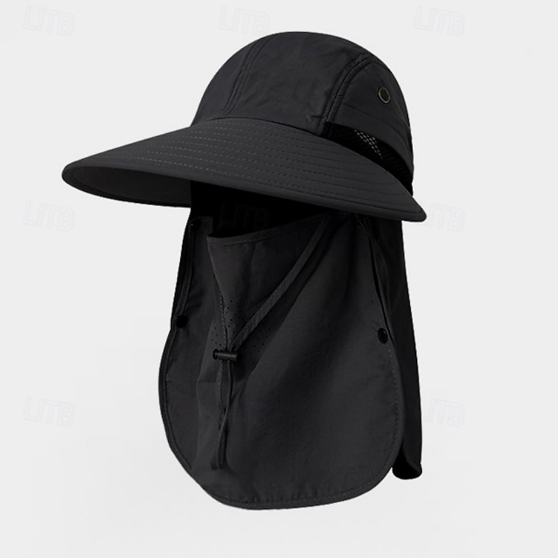Solhatt Vandringshatt Fiskemössa Camping hatt Vattentät UV-skydd Snabb tork Sommar Vår Höst Snörning Bred kant med ansiktsskydd och nackflik Herr Fiske Aktivitet 2026 - $17.49 –P7