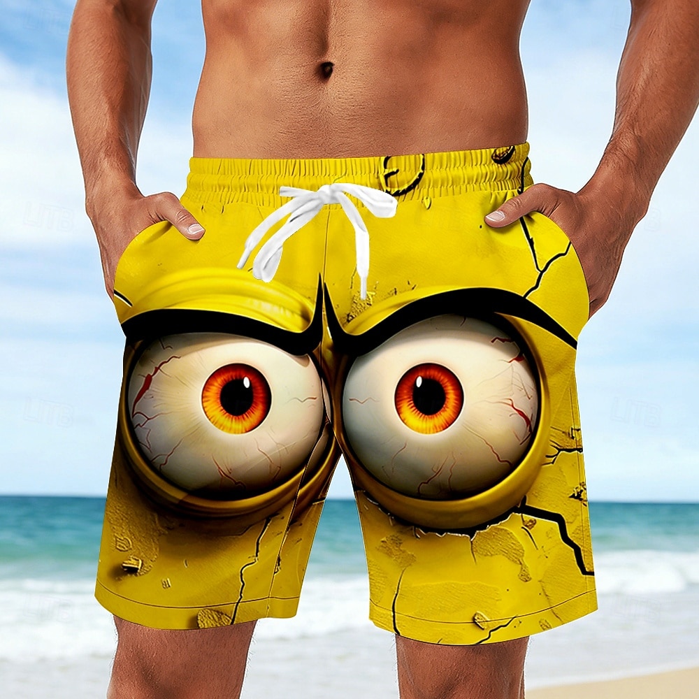 Herr 3D Print 3D-seriefigur Stora ögon Badshorts Baddräkter Badshorts Boardshorts Medium Midja Rolig Strandsemester Sidfickor Mesh foder Elastisk dragsko i midjan Designer Kläder 2026 - $20.99 –P2