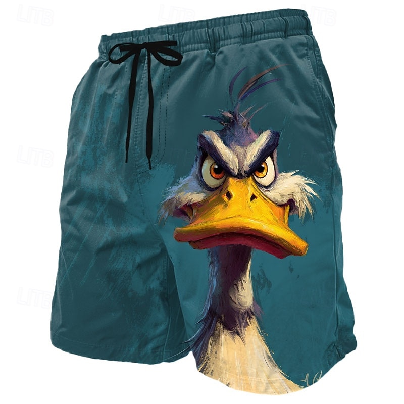 Voor heren Grappig Eend tekenfilm dieren Lange zwembroeken Badpakken Zwembroeken Boardshorts Medium Taille Hawaii Strandvakantie Zijzakken Mesh voering Elastische tailleband met trekkoord Ontwerper 2026 - $20.99 –P3